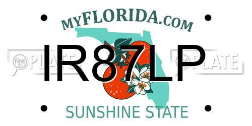 IR87LP Florida License Plate