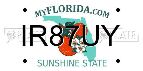 IR87UY Florida License Plate