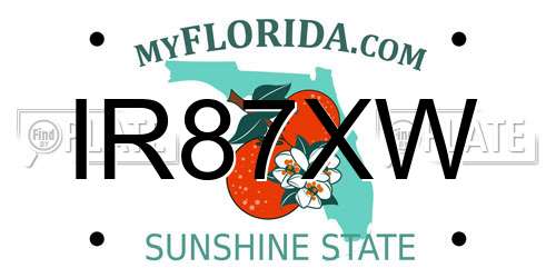 IR87XW Florida License Plate