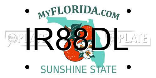IR88DL Florida License Plate