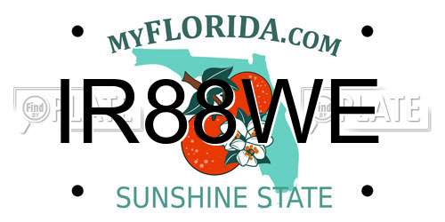IR88WE Florida License Plate