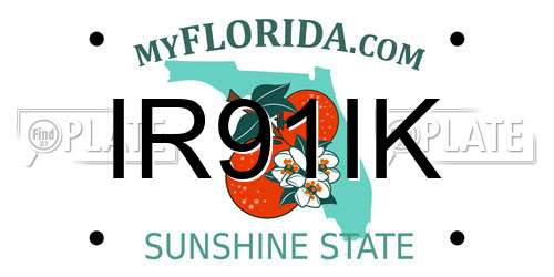 IR91IK Florida License Plate