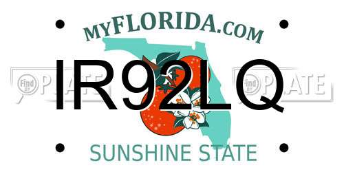 IR92LQ Florida License Plate