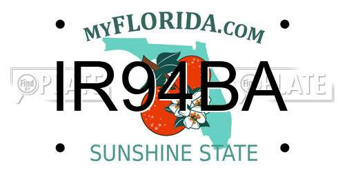 IR94BA Florida License Plate