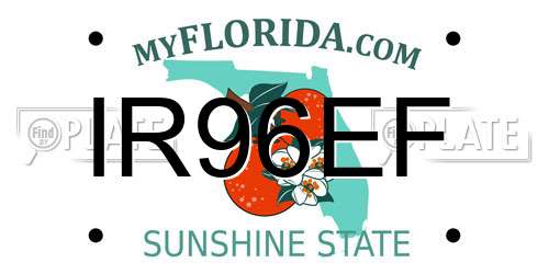 IR96EF Florida License Plate