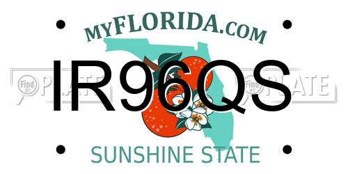 IR96QS Florida License Plate