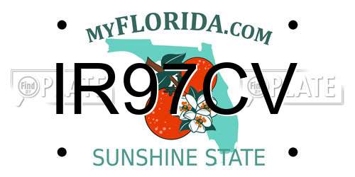 IR97CV Florida License Plate
