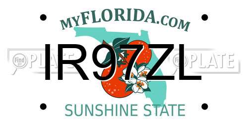 IR97ZL Florida License Plate