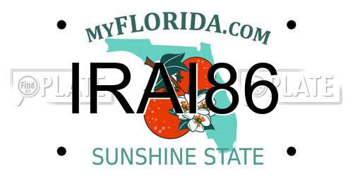 IRAI86 Florida License Plate