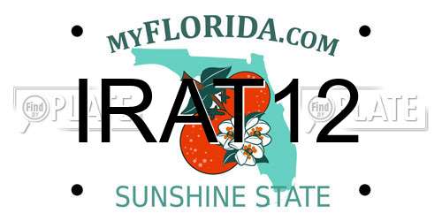 IRAT12 Florida License Plate