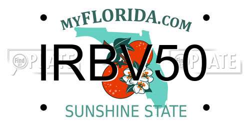 IRBV50 Florida License Plate