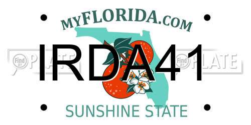 IRDA41 Florida License Plate