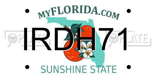IRDH71 Florida License Plate