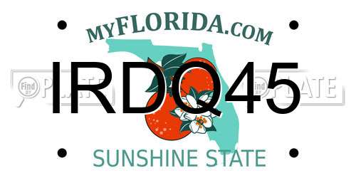 IRDQ45 Florida License Plate
