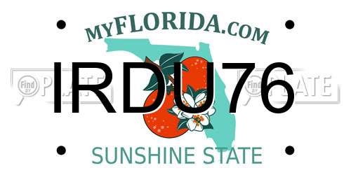 IRDU76 Florida License Plate