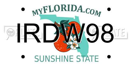 IRDW98 Florida License Plate