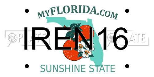 IREN16 Florida License Plate