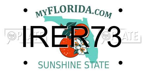IRER73 Florida License Plate