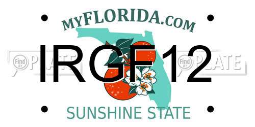 IRGF12 Florida License Plate