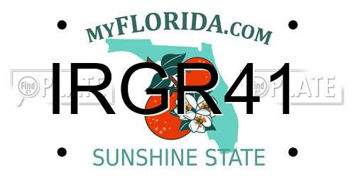 IRGR41 Florida License Plate