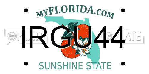 IRGU44 Florida License Plate