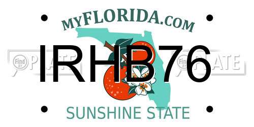 IRHB76 Florida License Plate