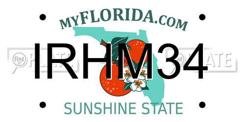 IRHM34 Florida License Plate