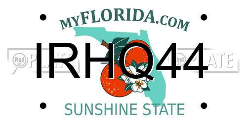 IRHQ44 Florida License Plate