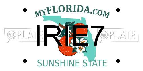 IRIE7 Florida License Plate