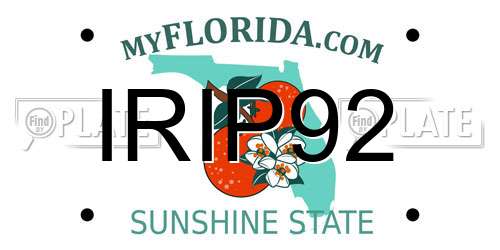 IRIP92 Florida License Plate