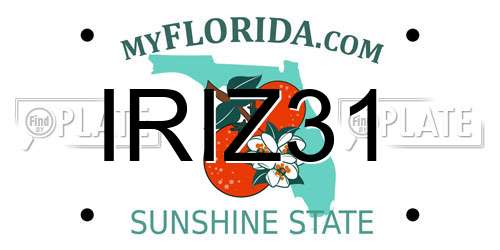 IRIZ31 Florida License Plate