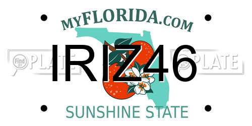 IRIZ46 Florida License Plate