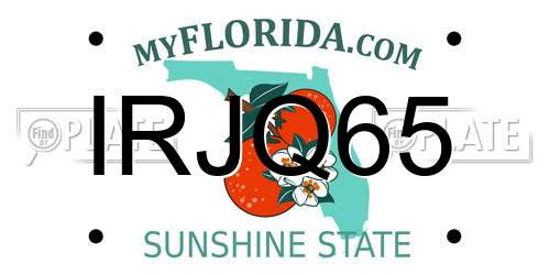IRJQ65 Florida License Plate