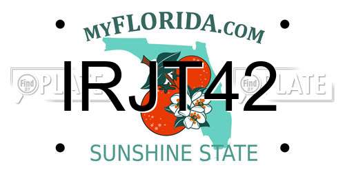 IRJT42 Florida License Plate