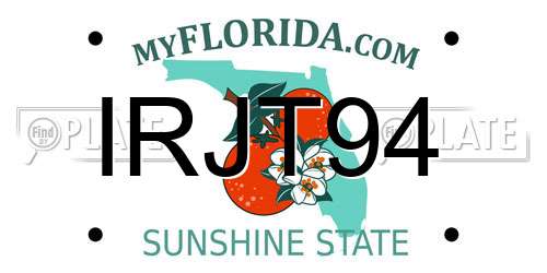 IRJT94 Florida License Plate