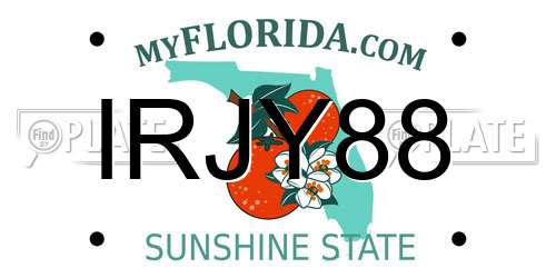 IRJY88 Florida License Plate