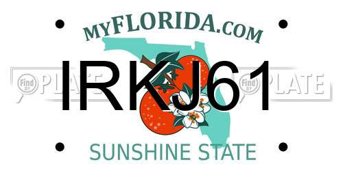 IRKJ61 Florida License Plate