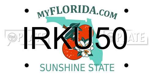 IRKU50 Florida License Plate