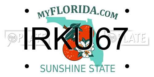 IRKU67 Florida License Plate