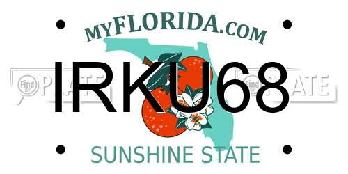 IRKU68 Florida License Plate