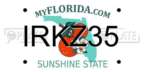 IRKZ35 Florida License Plate