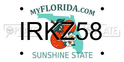 IRKZ58 Florida License Plate