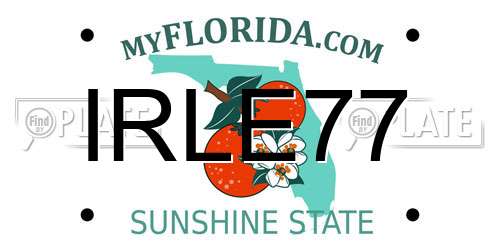 IRLE77 Florida License Plate