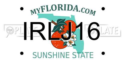 IRLJ16 Florida License Plate