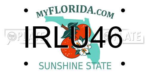 IRLU46 Florida License Plate