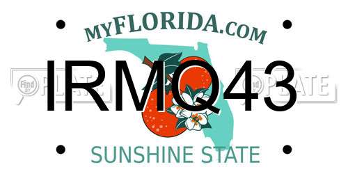 IRMQ43 Florida License Plate