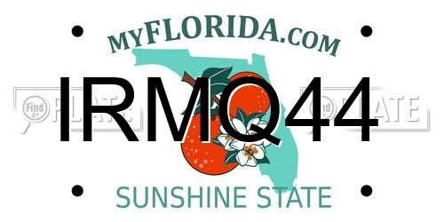 IRMQ44 Florida License Plate