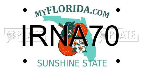 IRNA70 Florida License Plate