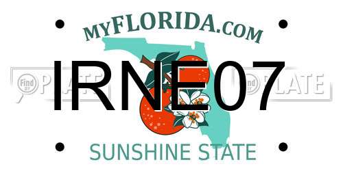 IRNE07 Florida License Plate