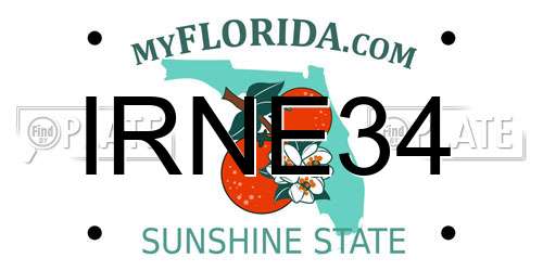 IRNE34 Florida License Plate